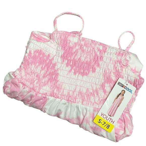 32 Degrees Girls Dress Maxi Lined Top Tye Dye Pink White Size Small NWT - Picture 2 of 5